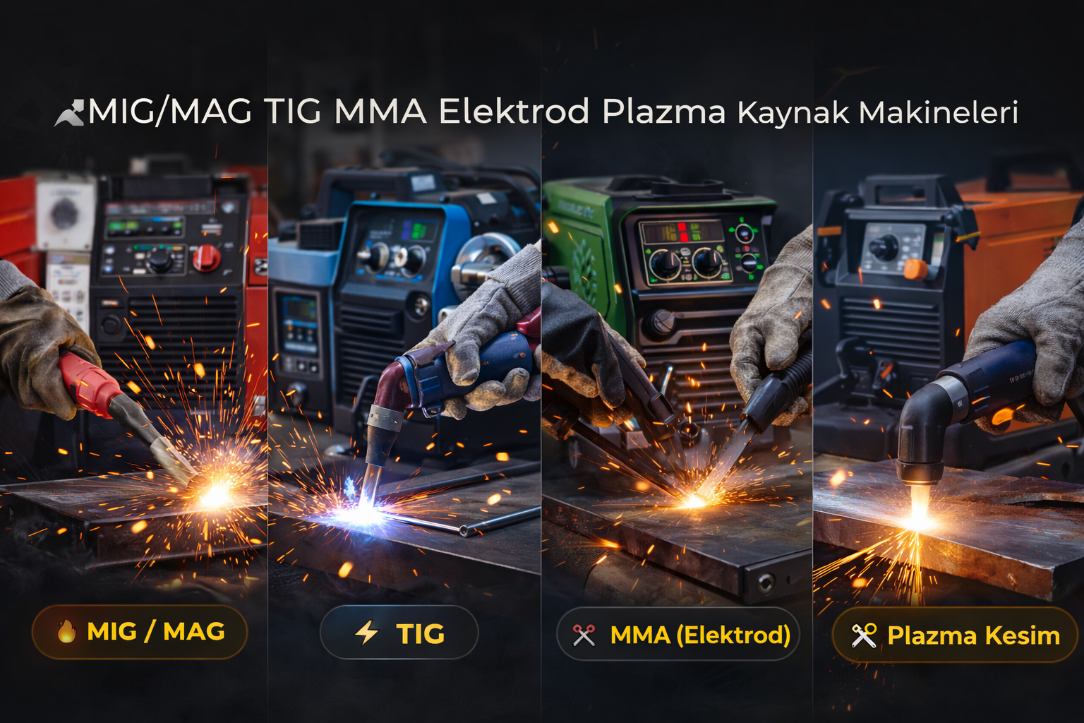 MIG/MAG TIG MMA Elektrod Plazma Kaynak Makineleri